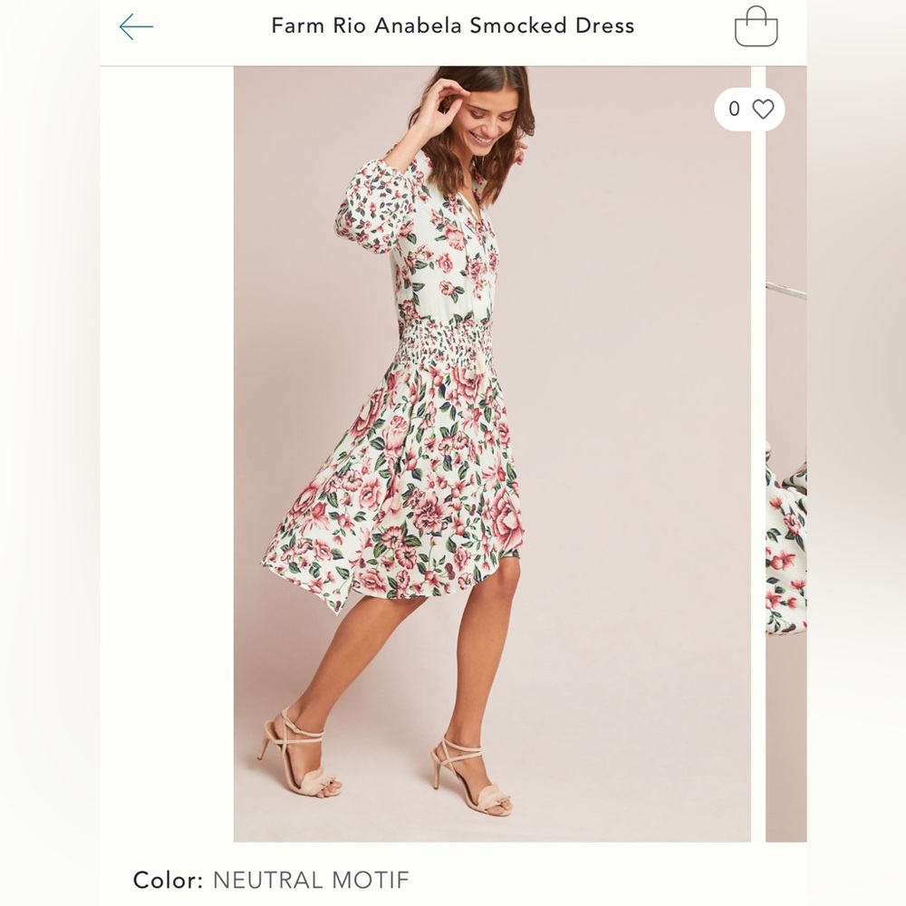 FARM RIO x Anthropologie Floral Smocked Dress, XSP - Picture 12 of 14